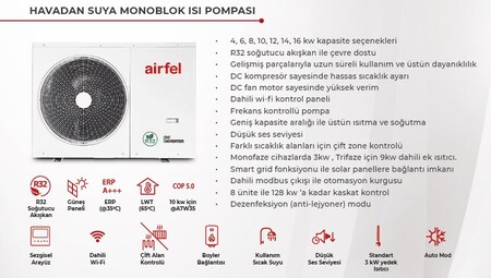 AIRFEL AİRPRO ISI POMPASI 16 KW MONOFAZE (AMBHP16AAV1)