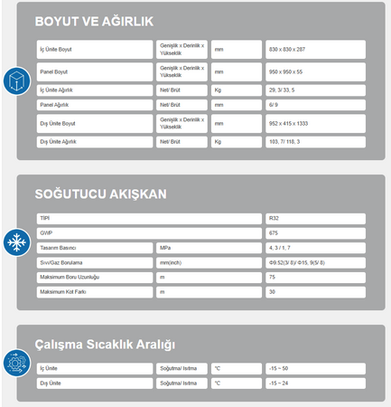 AIRFEL INVERTER KASET TİPİ SPLİT KLİMA 48 BTU (TR.LCA140A.02)