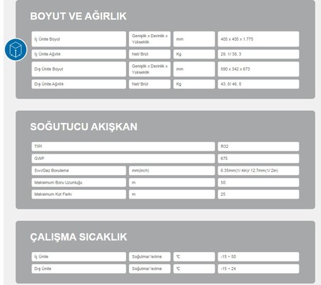 AIRFEL INVERTER SALON TİPİ SPLİT KLİMA 24 BTU (TR.LVA71A.01)