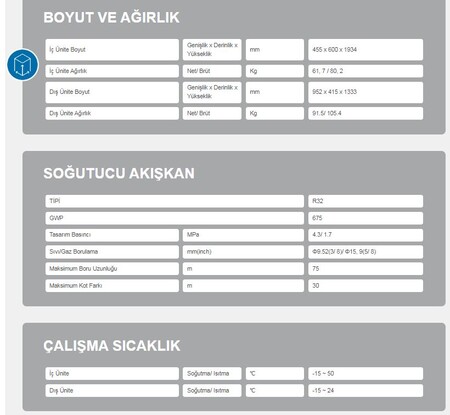 AIRFEL INVERTER SALON TİPİ SPLİT KLİMA 48 BTU (TR.LVA140BB.01)