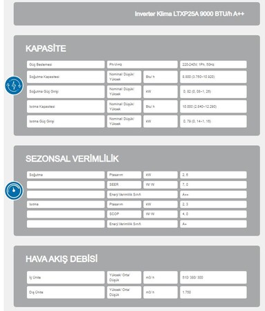 AIRFEL VISTA 9 BTU DUVAR TİPİ SPLİT KLİMA (TR.LTXP25A.01)